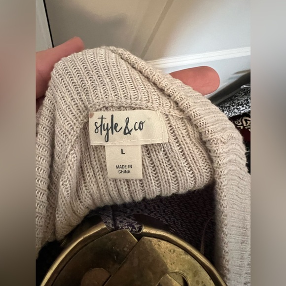 Style & Co. Cream Cowl Neck Sweater Cozy Knit - Picture 3 of 6